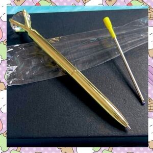 Diamond Top Gold METAL Ballpoint Pen With Black Ink Refill PinkRainCloud